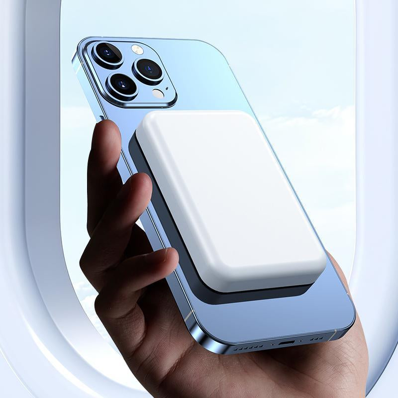 Magnetic Portable Charger 5000mAh - MagSafe-Compatible Wireless Power Bank with USB-C PD 20W Fast Charging, Slim Mini Battery Pack for iPhone 17/16/15/14/13/12 and Qi-Compatible Android Devices (Includes Ring)