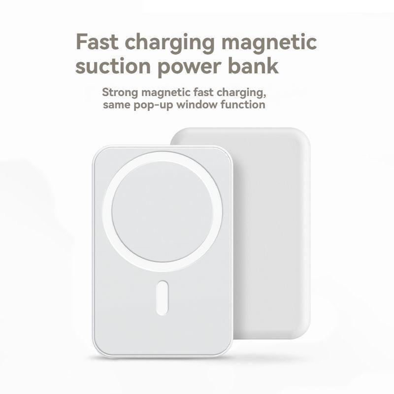 Magnetic Portable Charger 5000mAh - MagSafe-Compatible Wireless Power Bank with USB-C PD 20W Fast Charging, Slim Mini Battery Pack for iPhone 17/16/15/14/13/12 and Qi-Compatible Android Devices (Includes Ring)