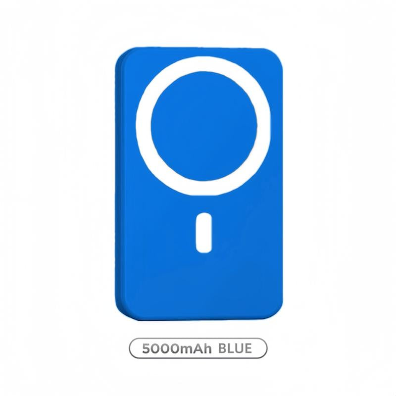 Magnetic Portable Charger 5000mAh - MagSafe-Compatible Wireless Power Bank with USB-C PD 20W Fast Charging, Slim Mini Battery Pack for iPhone 17/16/15/14/13/12 and Qi-Compatible Android Devices (Includes Ring)